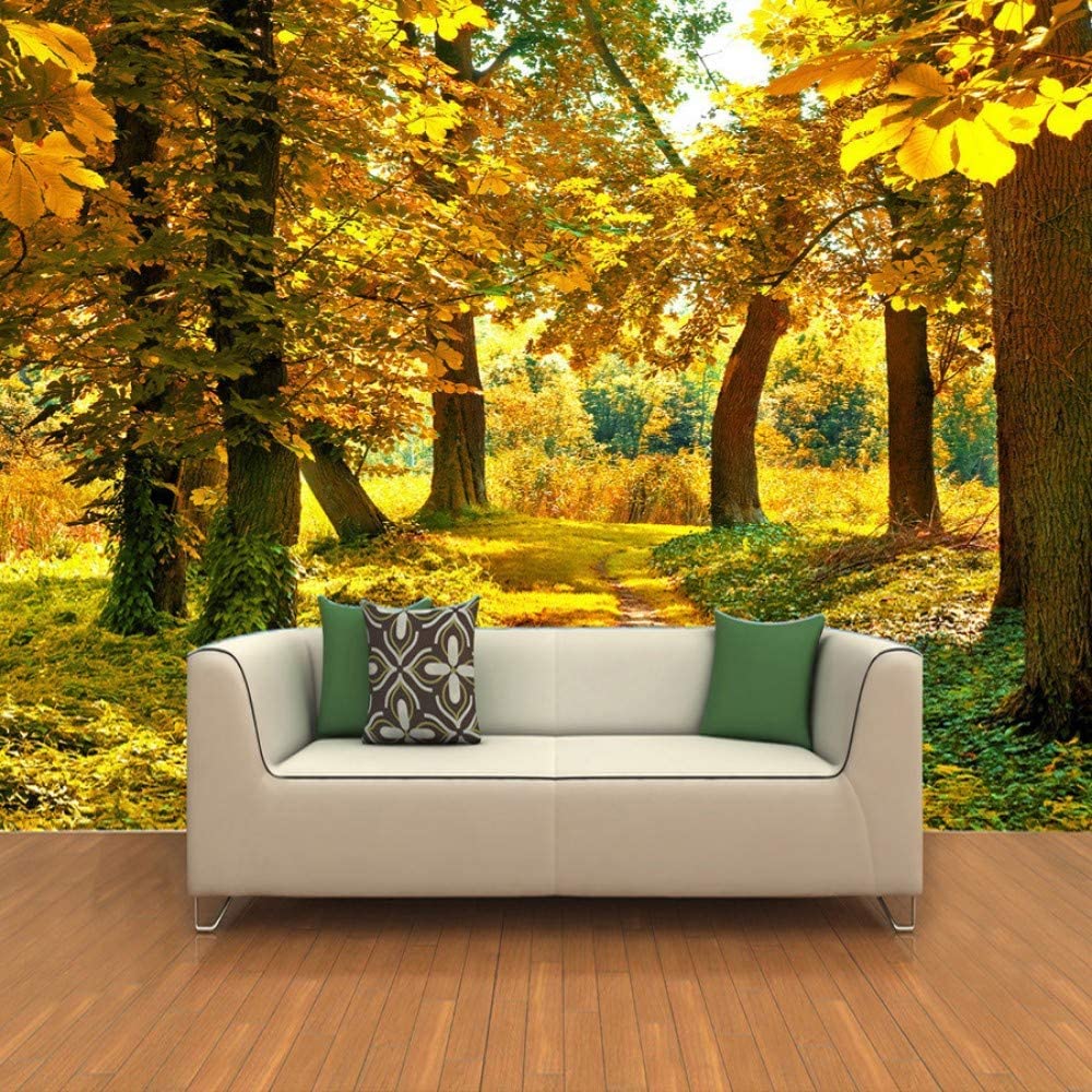 Amazon 寝室の壁紙壁画 3d 自己粘着壁紙壁画 秋のもみじの森の風景 140x70 Cm ポスターウォールステッカー写真壁画子少年少女ルーム 飾る子供部屋幼稚園クリスマスギフト 壁紙