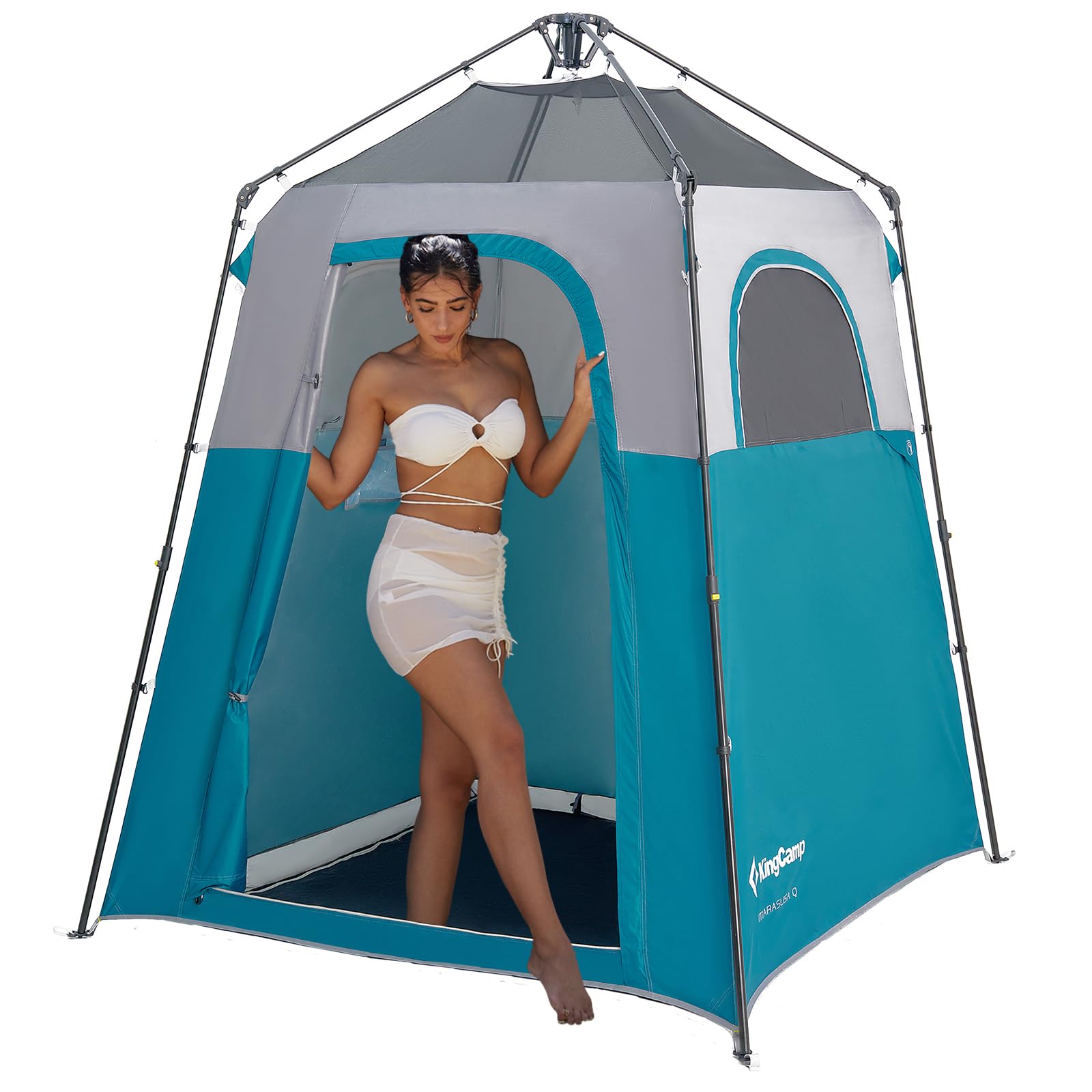 KingCampOutdoor Shower Tents for Camping, Portable Instant Pop Up Privacy Tent, 1-2 Room Bathroom Tent, Water Resistant, Windproof Changing Tent, Outdoor Shower Enclosure, Beach, Camping, Hiking, RV