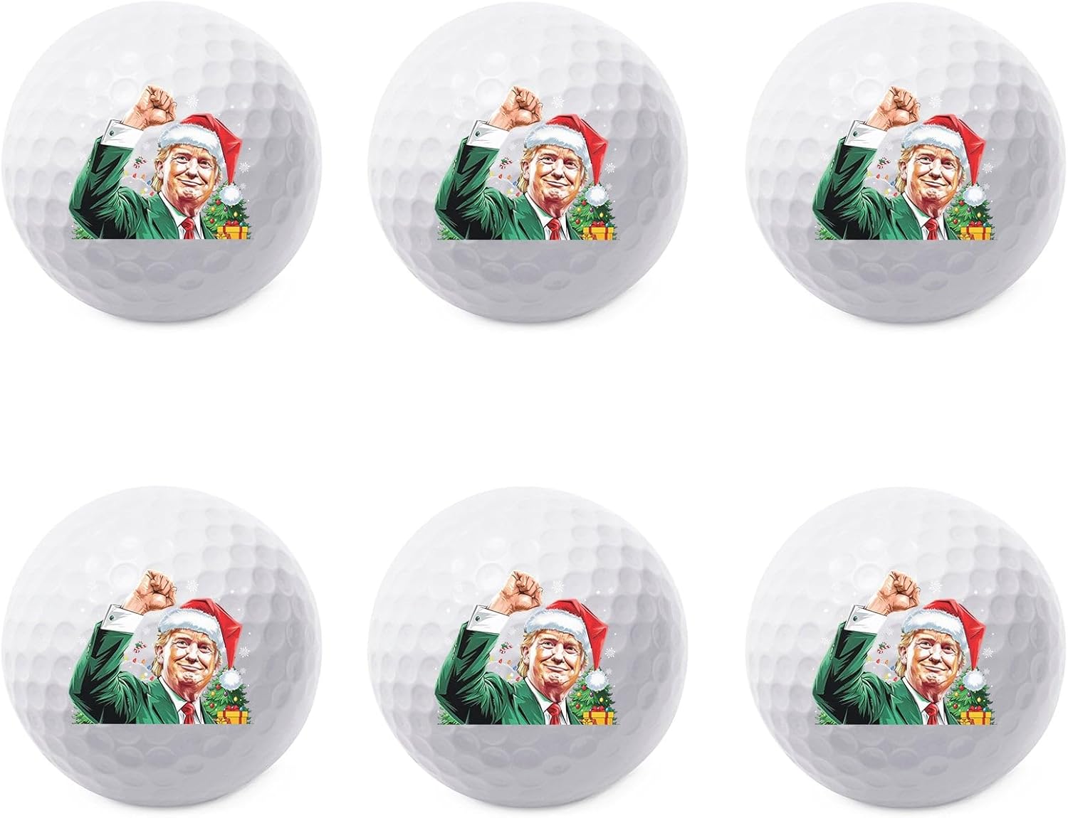 TeesAndTankYou Santa Trump Face Golf Ball - Novelty Gift for Men Golfers and Dad