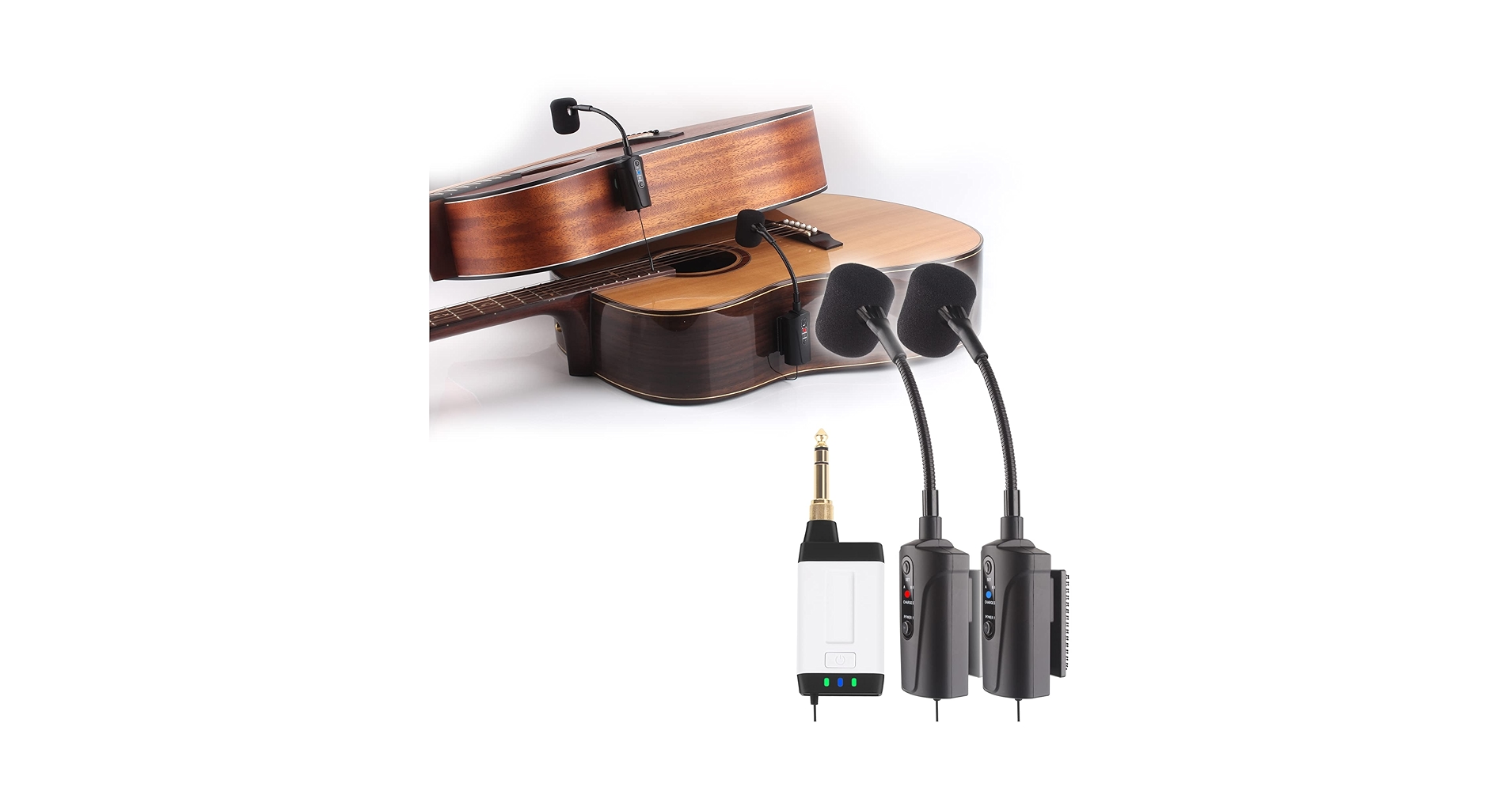 Amazon.com: MAMKOES Double Microphone for Guitar Q2/AT-5G