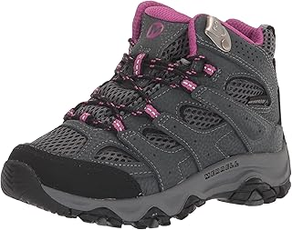 Merrell Moab 3 Mid Waterproof Hiking Shoe, Granite/Berry, 2 US Unisex Big Kid