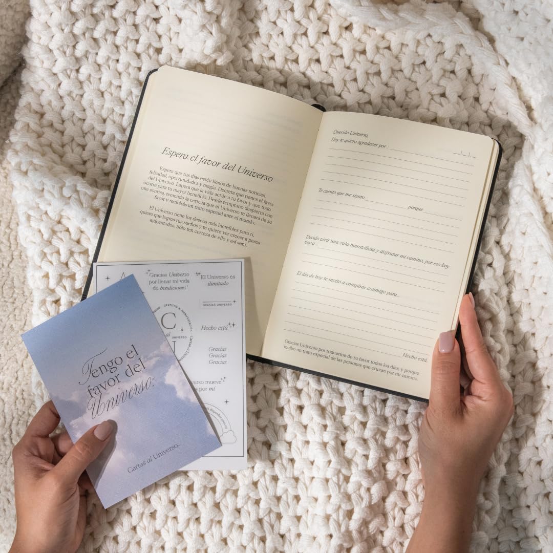 Letters to the Universe™ - Diario diario de gratitud de 115 páginas para mujeres y hombres, diario de gratitud y manifestación, diario guiado simple para el bienestar, regalo espiritual reflexivo,