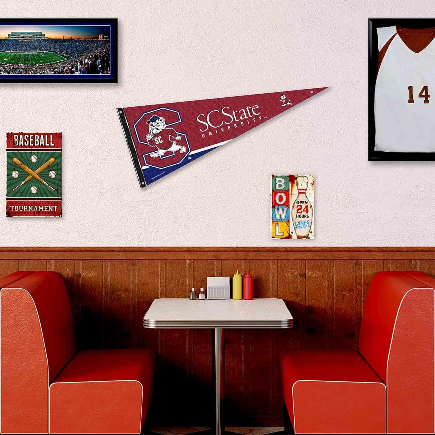 College Flags & Banners Co. South Carolina State Bulldogs Pennant Flag and Wall Tack Mount Pads - Image 3