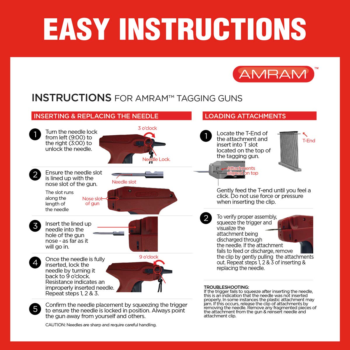 Amram Tagger Tagging Gun for Clothing, Retail Price Tag Attacher, Kit