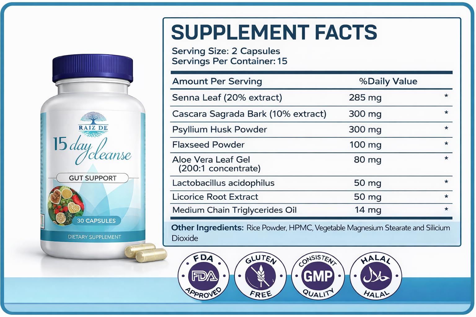 15-Day Colon Gut Cleanse Capsules Senna, Psyllium Husk & Probiotics — Amazon image 5