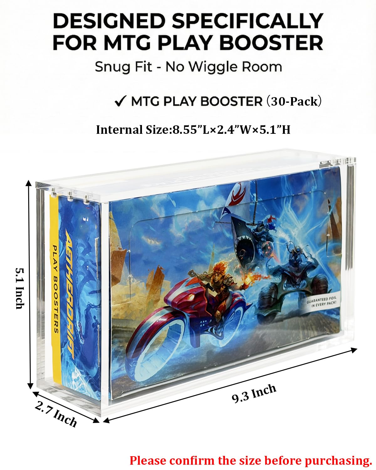 Amazon.com: VINJKZQ MTG 30-Pack Play Booster Box & Set Booster Acrylic  Magnetic Display Case - Heavy Duty 8+5mm Thick, UV Protection Storage Box -  Fits Aetherdrift, LOTR, Modern Horizons 2 (NOT for