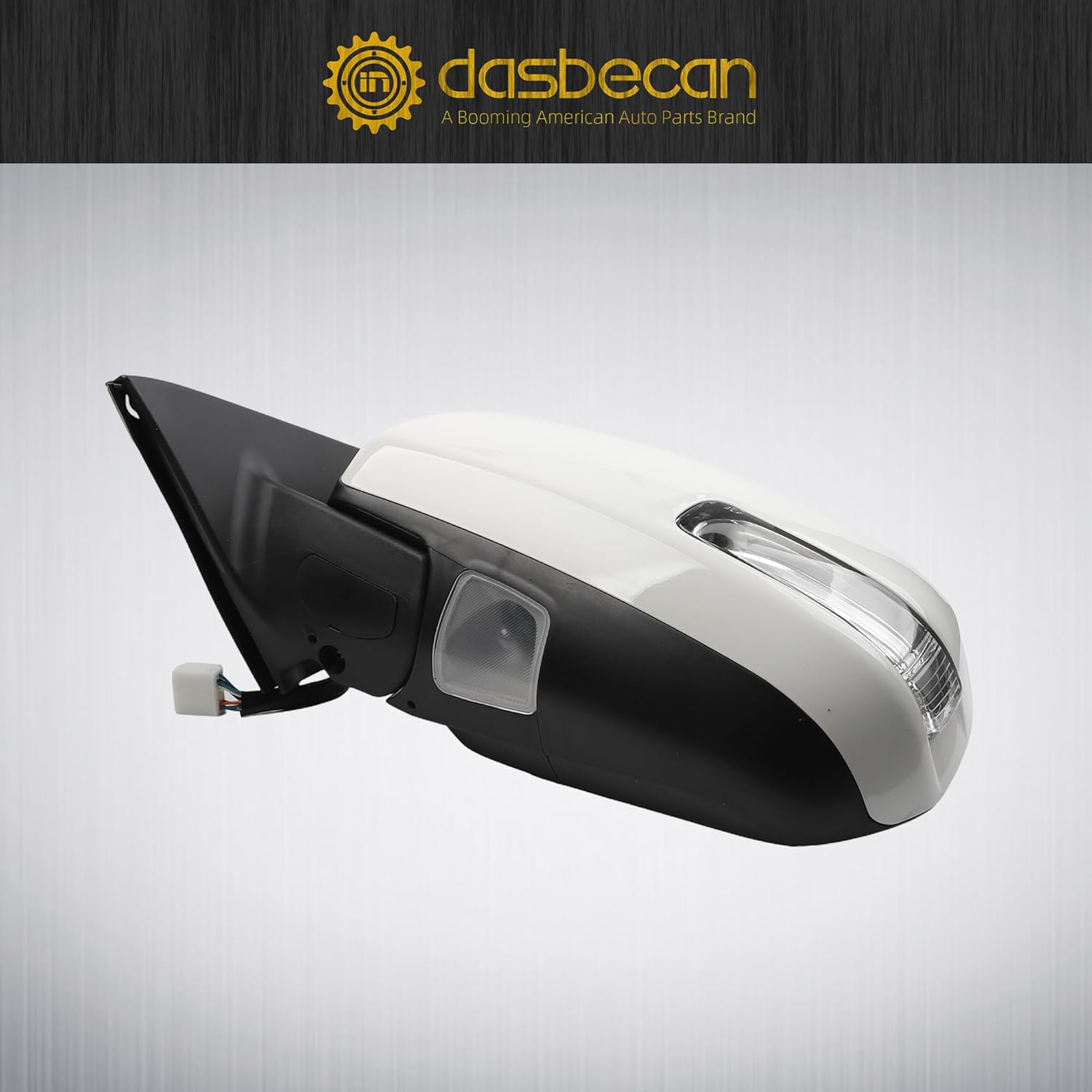 Dasbecan Left Driver Side Mirror Compatible with 2010-2013 Toyota 4runner with Power Heated Glass, Manual Folding, Turn Signal, Puddle Light, White Cover Replace# TO1320263 (9Pins)