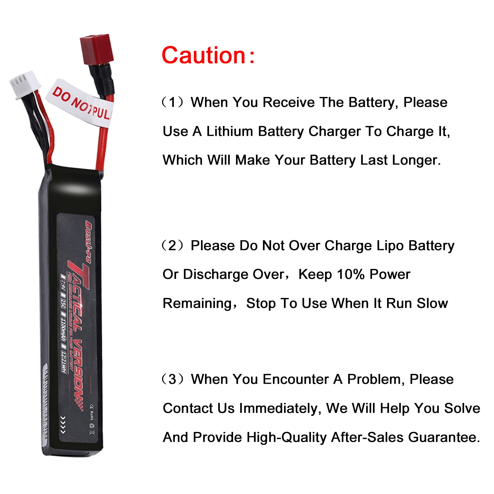 Airsoft batteria LiPo batteria 2S 7.4V 25C 1100mAh per AEG, Air Soft Guns AK47, MP5k, MP5 PDW, RPK, PKM, M4, M110, SR25, M249, M240B, G36, M14 con Mini Connettore T Plug