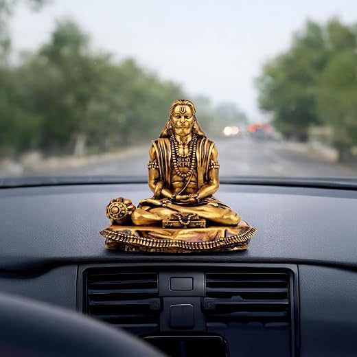 The Divine Tales Devotional 2.5" Sankat Mochan Hanuman Ji Idol for Car Dashboard, Home Temple &amp; Office Desk Bajrangbali Mu...