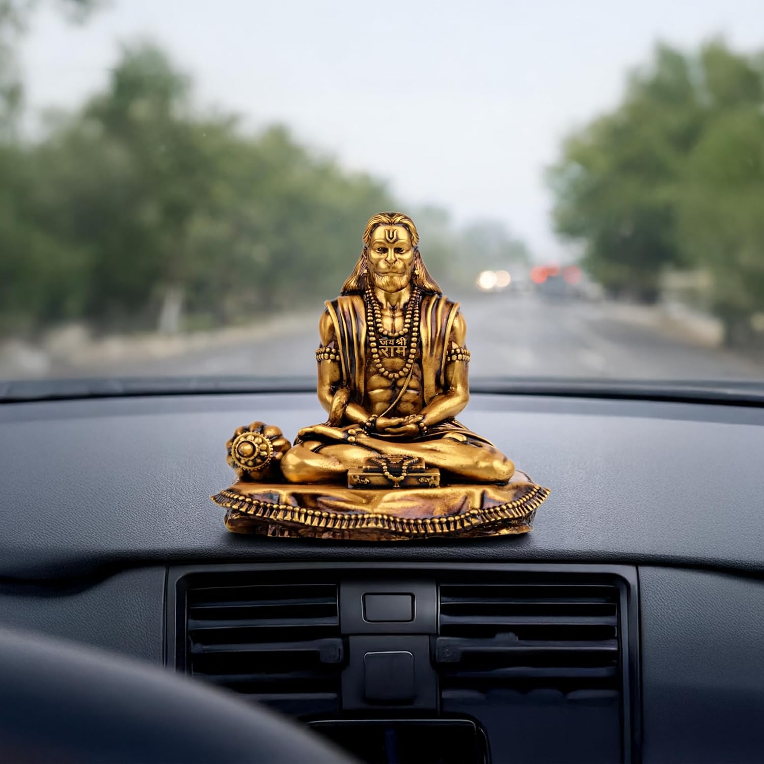 The Divine Tales Devotional 2.5" Sankat Mochan Hanuman Ji Idol for Car Dashboard, Home Temple & Office Desk Bajrangbali Mu... - Review, Price and Buying Guide