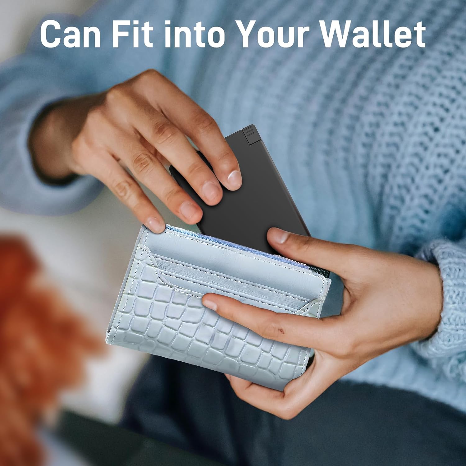 TNTOR Thin Portable Phone Charger with Built in Lightning Cable-3500mAhUltra Slim Travel Power Bank for Pocket Wallet Compatible with iPhone 14/13/12/11/X/8 Series (Not for iPhone 15 16 Series) - Image 5