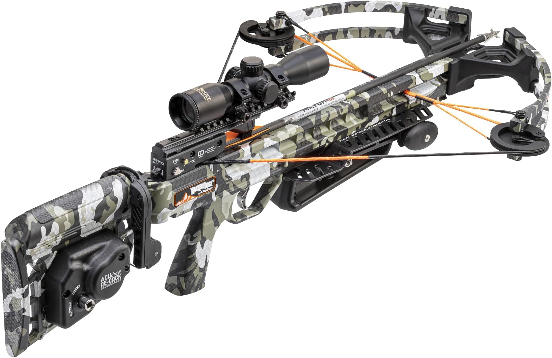 Wicked Ridge by TenPoint Raider 400 De-Cock Crossbow, Peak XT - 400 FPS - The Most Affordable De-Cocking Crossbow - Includes Lighted 3X Pro-View Scope