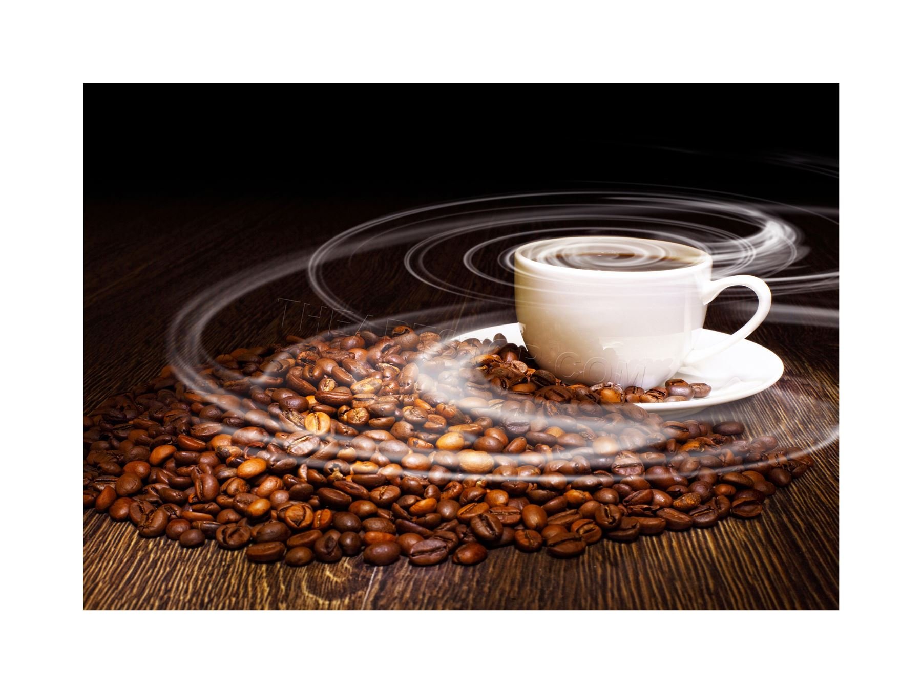 Wee Blue Coo Food Drink Coffee Beans White Cup Cafã‰ Restaurant Wall Art Print