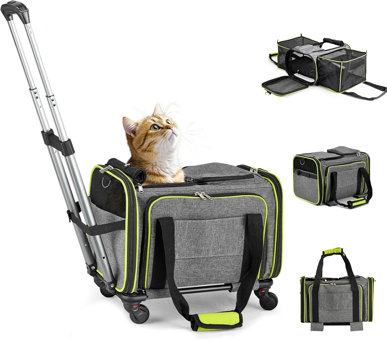 Lightweight Rolling Cat Carrier Under 18 lbs – Expandable Pet Travel Bag Lightweight Rolling Cat Carrier Under 18 lbs – Expandable Pet Travel Bag