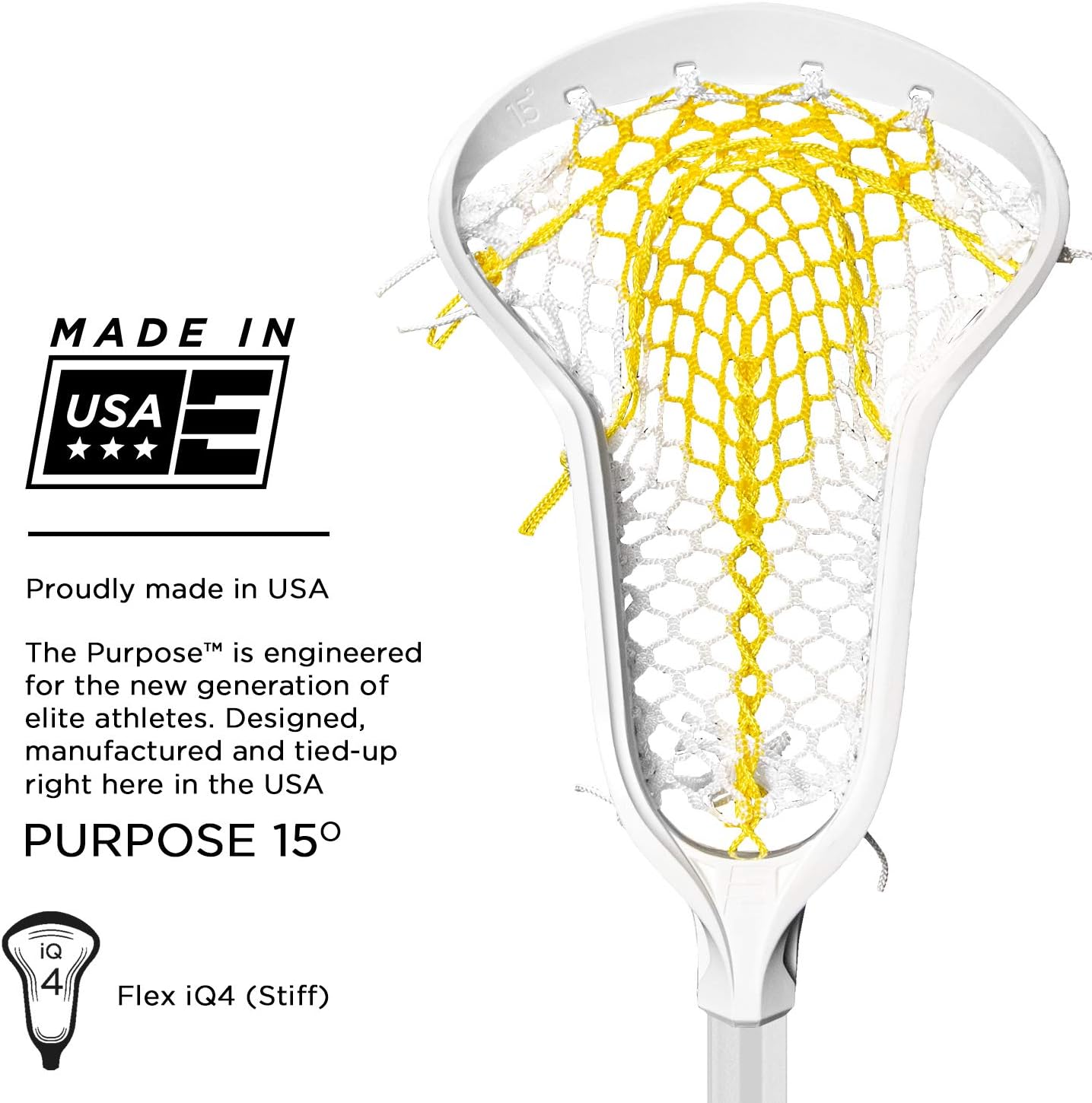 Epoch Women's Purpose Pro Mesh Strung Lacrosse Stick Heads, Yellow : Sports & Outdoors