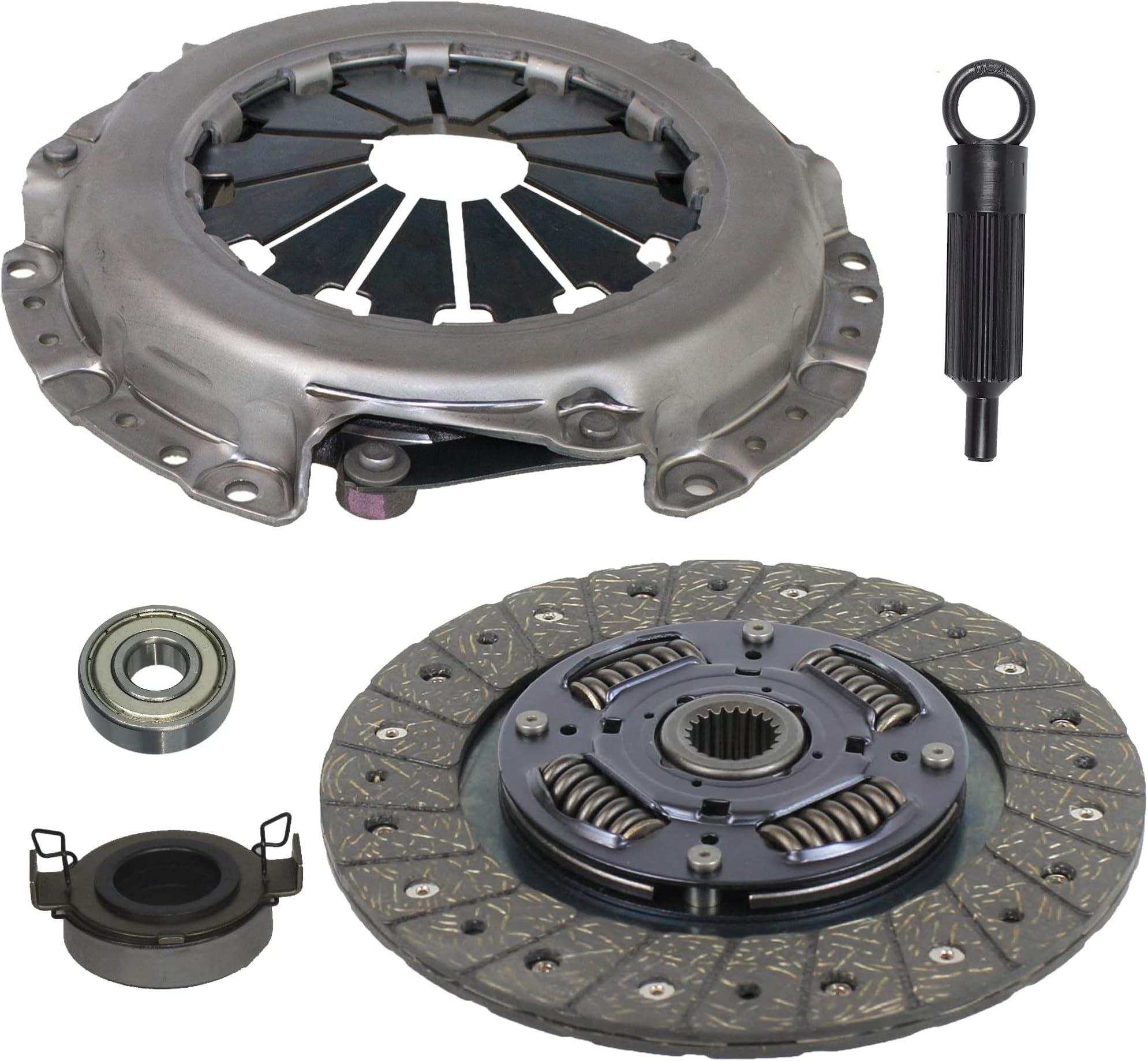 Clutch Kit Compatible With Corolla Matrix MR2 Spyder Celica Pontiac Vibe Geo Prizm Base Gsi Lsi S Ce Le St Xr 1.6L L4 1.8L L4 GAS DOHC Naturally Aspirated (1ZZ-FE; 2ZZ-GE; 16-080)