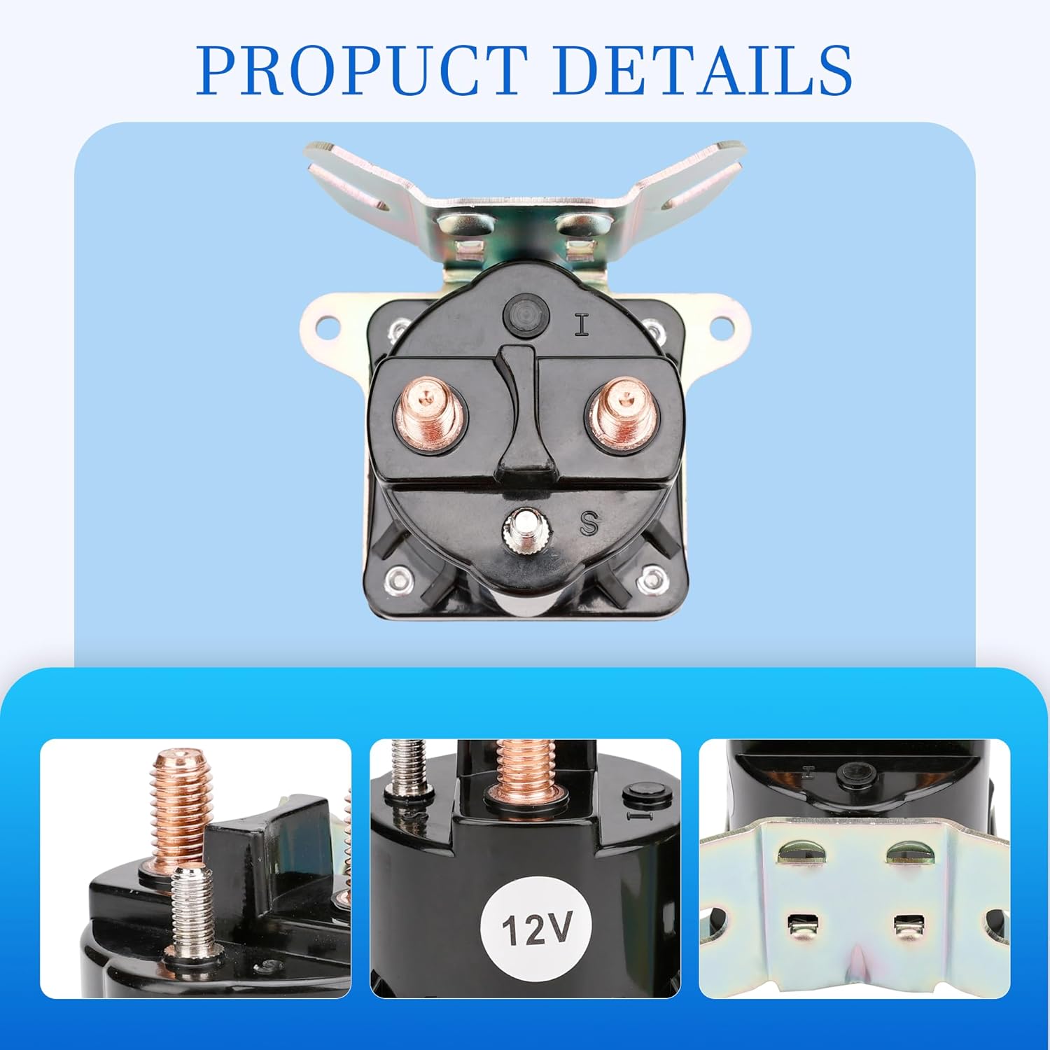 15-535 12V 100A Solenoid Relay Compatible with MTE Hydraulic Pump Maxon Waltco Liftgate, Part Number PRL-SAZ-4201GF SAZ4201GF WSU4009UTA 80001065