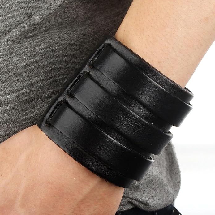 Pulsera de cuero sintético para hombre y pareja miniatura 2