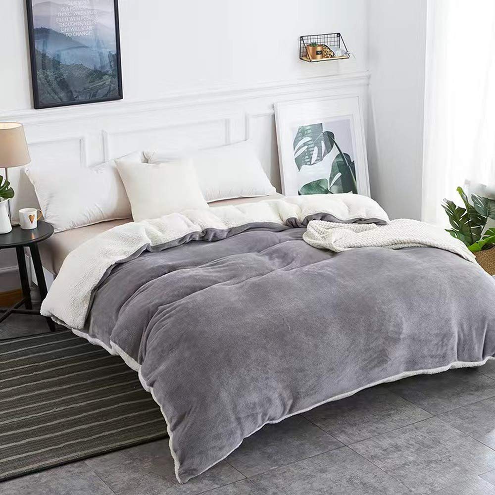 Housse de couette peluche parure de lit épaisse hiver pour lit king size