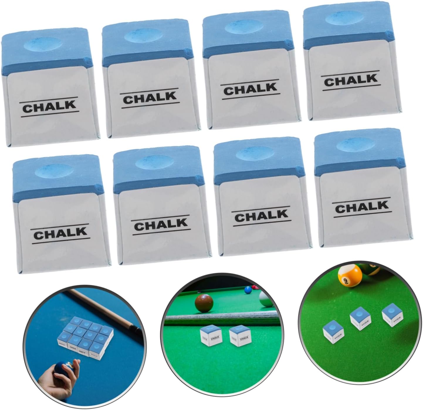 Yardwe 12pcs Billiard Chalk Cubes for Pool Cue Tips Easy to Apply Suitable for Home Bar and Tournament Play Cue Stability and Performance