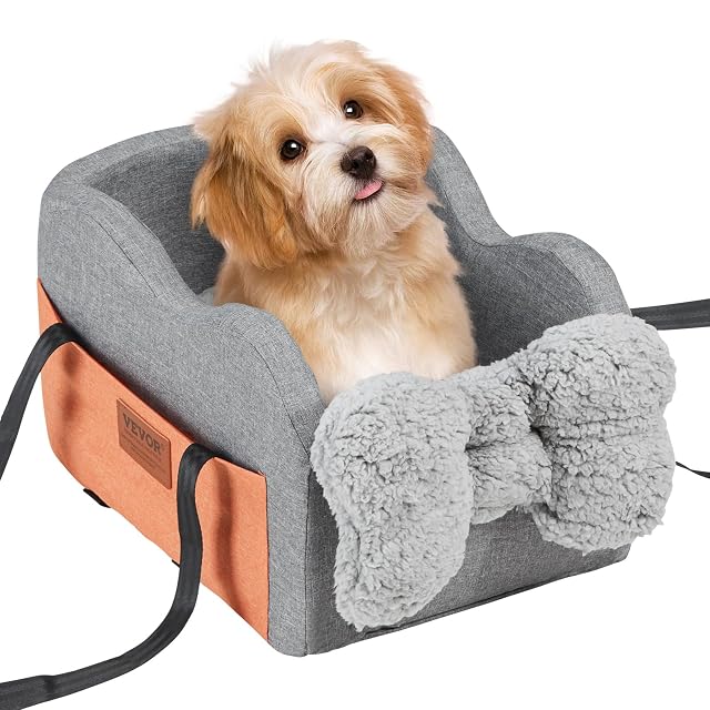 VEVOR Asiento de Coche para Perros 3,6 kg Asiento de Seguridad para Mascotas Asiento Elevador Impermeable…