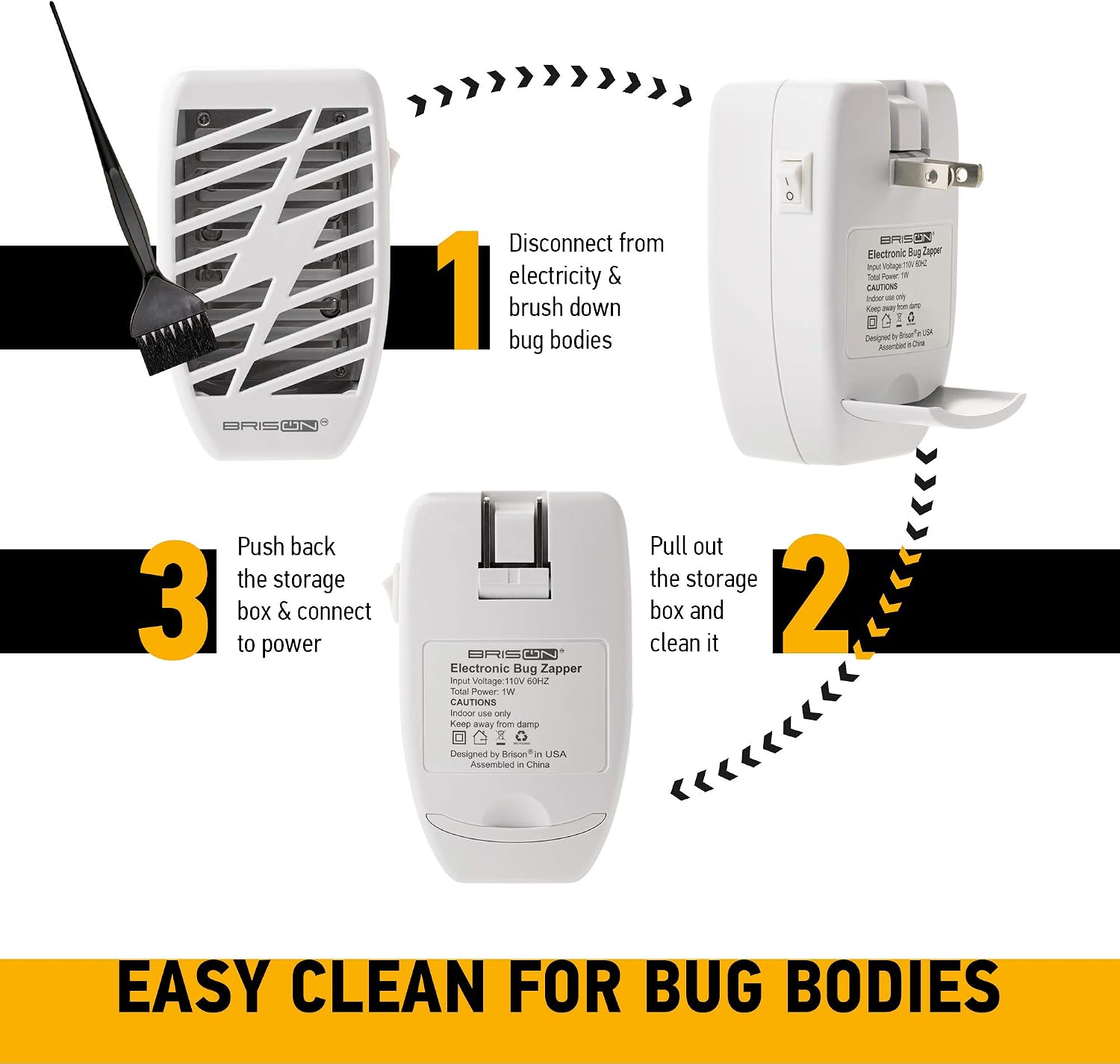 Indoor Bug Zapper Fly Zapper Mosquitos Zapper - Electric Portable Plug in Home Insects Zapper for removes Insects Mosquitos Files Bugs Gnats Moths - White (2Pack, White)