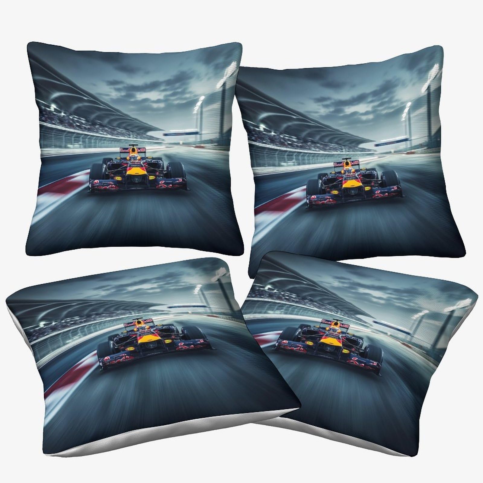 3U6c4m9k Formulaa Racing-6 Formulaa Racing Cushion Covers 45X45cm, 4 Pcs Square Throw Pillow Case Racing Car Accent Pillow For Outdoor Patio Garden Blench Living Room Sofa Farmhouse Decor