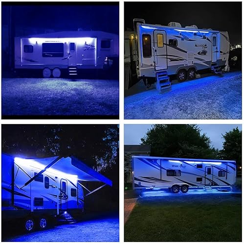 Vista 6 de Kit de luces LED de 25 pies Vbakor para iluminación inferior de RV, luces de 12V para el cuerpo inferior de autocaravanas, remolques de viaje