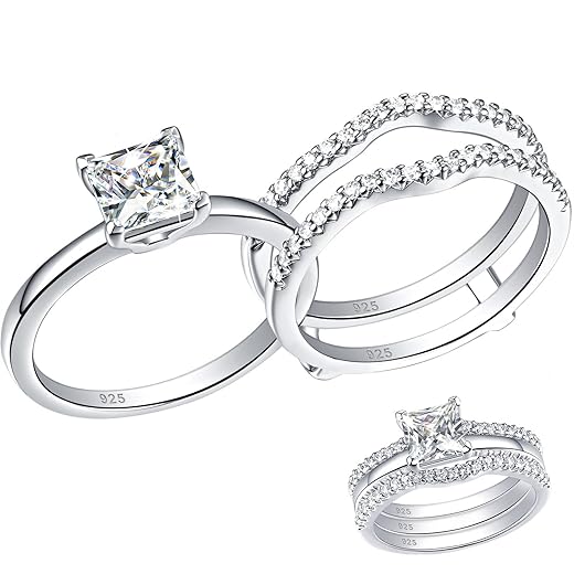 SHELOVES CZ Engagement Ring Set