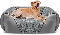 Vista 26 de INVENHO Cama extragrande para perros grandes, medianos y pequeños, rectangular, lavable, ortopédica, suave y relajante, duradera para mascotas