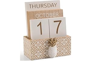 Wood Desk Perpetual Block Calendar: Enrich Your Workspace with Vintage Charm
