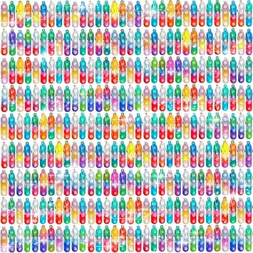 360 Pcs Rectangle Pop Keychain Mini Fidget Toys Bulk for Kids,Mini Pop Fidget Keychain Party Favors for Kids 4-8,8-12, Goodie Bag Stuffers Fidgets for Classroom Prizes Sensory Fidget Toy Packs