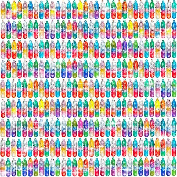 360 Pcs Rectangle Pop Keychain Mini Fidget Toys Bulk for Kids,Mini Pop Fidget Keychain Party Favors for Kids 4-8,8-12, Goodie Bag Stuffers Fidgets for Classroom Prizes Sensory Fidget Toy Packs by Irnushka - Used condition - US$27.53