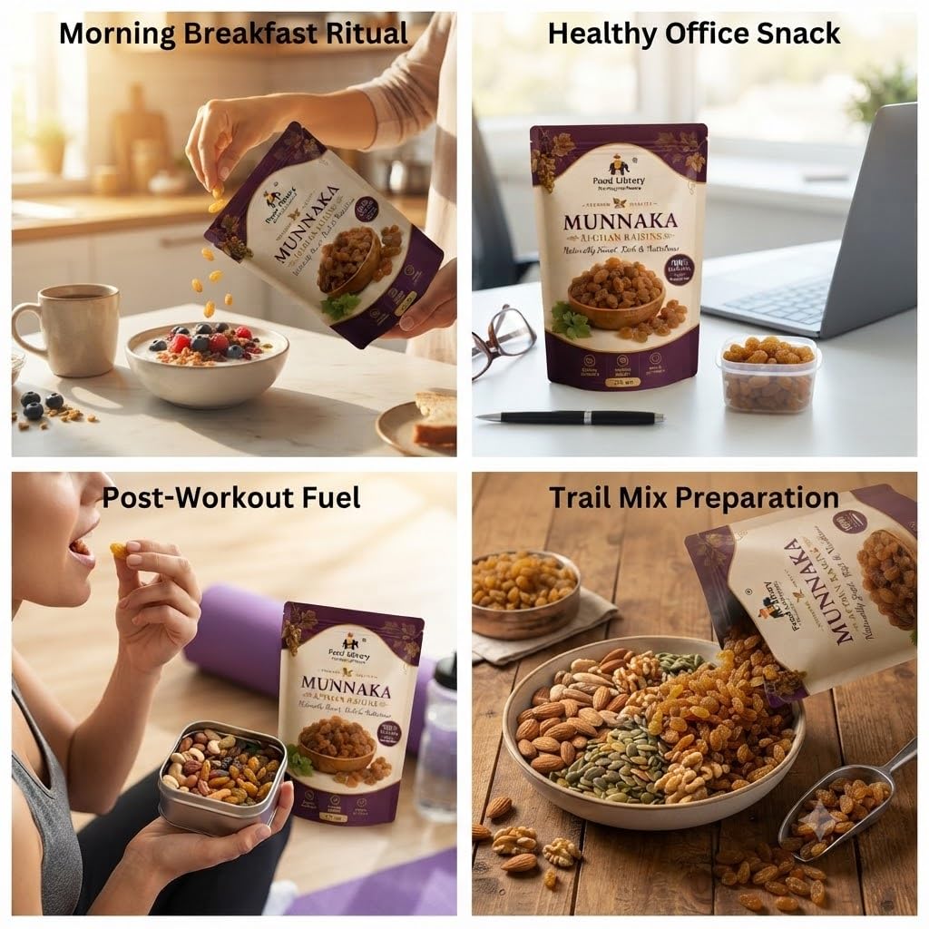 Food Library The Magic Of Nature Afghan Munnaka (Afghan Raisins) 275g | Premium Large Seeded Raisins | Naturally Sweet & Juicy | Rich in Fiber, Iron & Antioxidants | Healthy Dry Fruit Snack for Daily Nutrition. 1