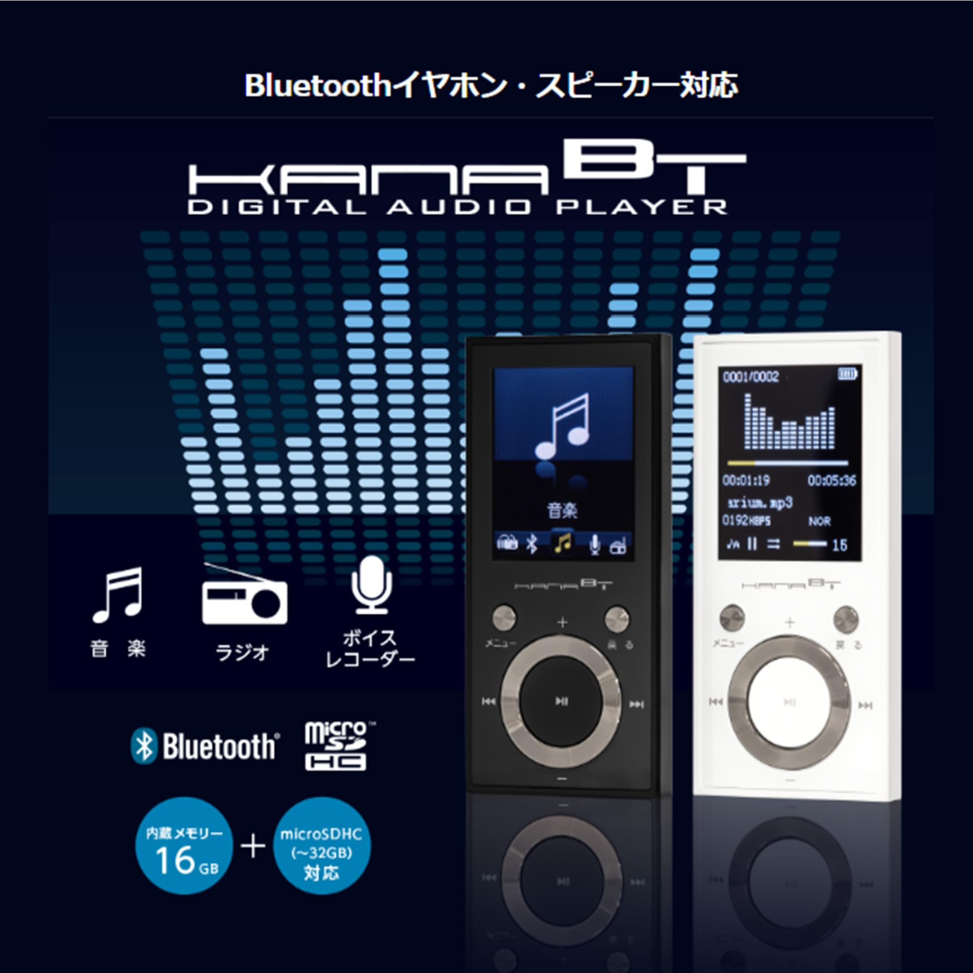 Amazon.co.jp: グリーンハウス MP3プレーヤー 16GB Bluetooth FMラジオ