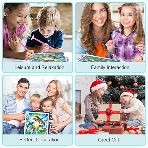 Miniatura 3 de WSLWXSHM Kits de pintura de diamantes para adultos, tortuga marina, kit de arte de diamantes de taladro completo, pintura 5D con diamantes,