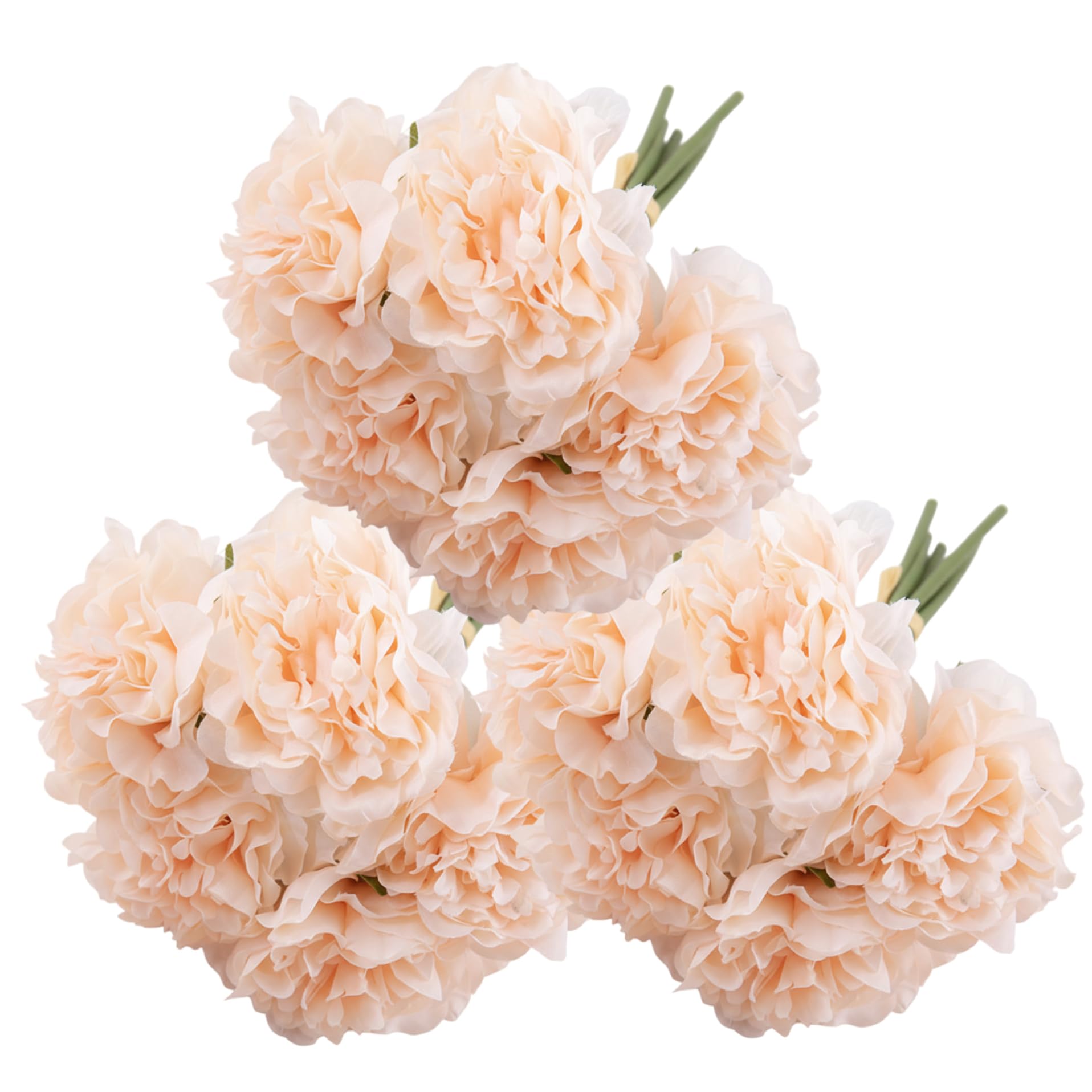 Pivoines artificielles champagne en soie | Lot de 15 fleurs réalistes pour maison