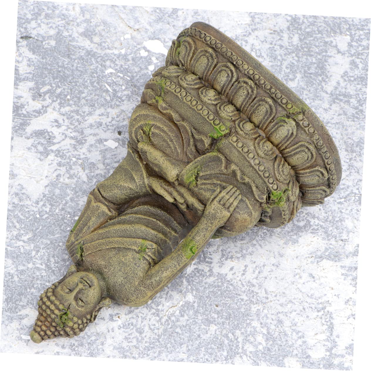 Cabilock 2 Piezas decoración del Acuario Estatua Acuario Buda Decoraciones pecera Buda Ornamento Buda meditando Escultura de Acuario decoración del Paisaje Adorno de pecera
