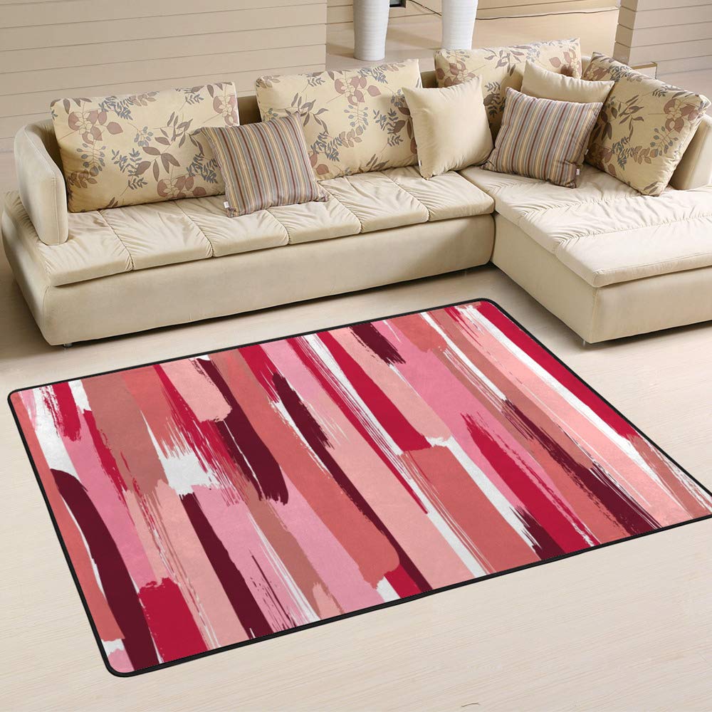 Tapis velours corail teintes roses Ruchen 60x39 inch pour salon