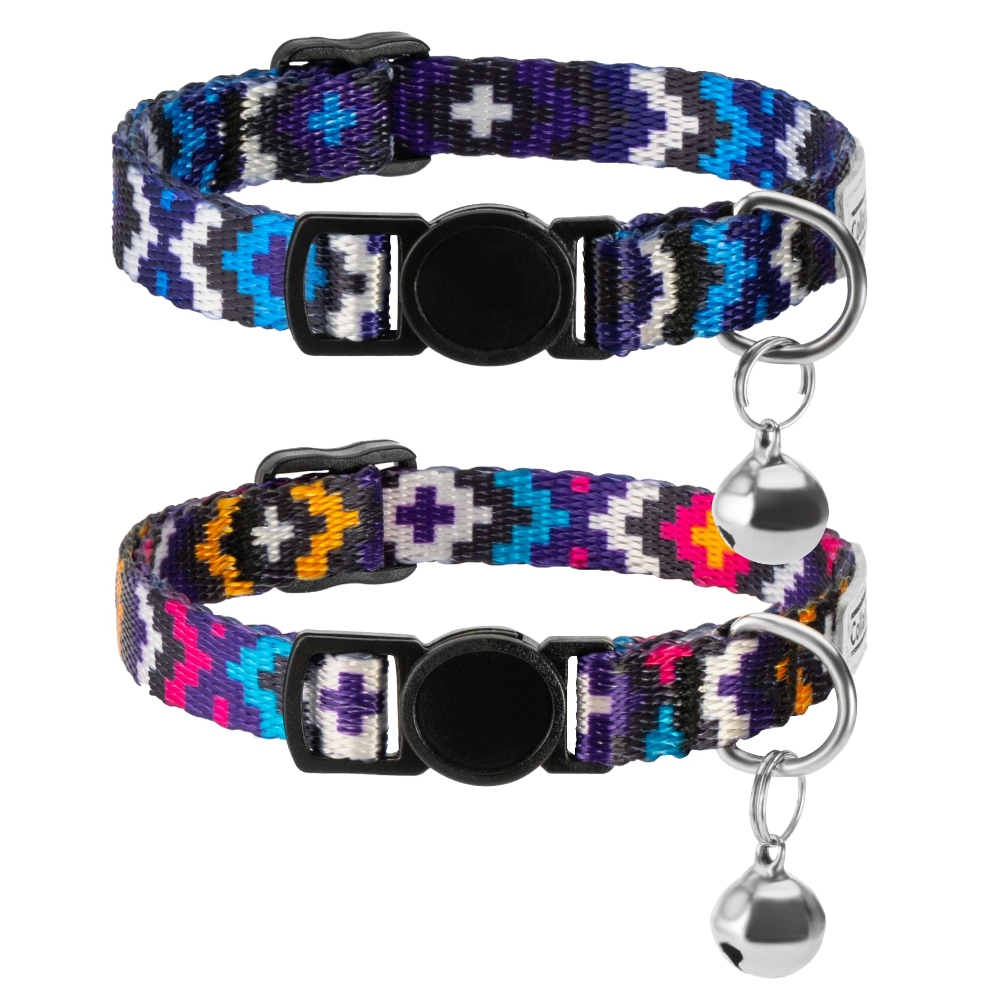 CollarDirect Cat Collar Breakaway with Removable Bell Set of 2 PCS