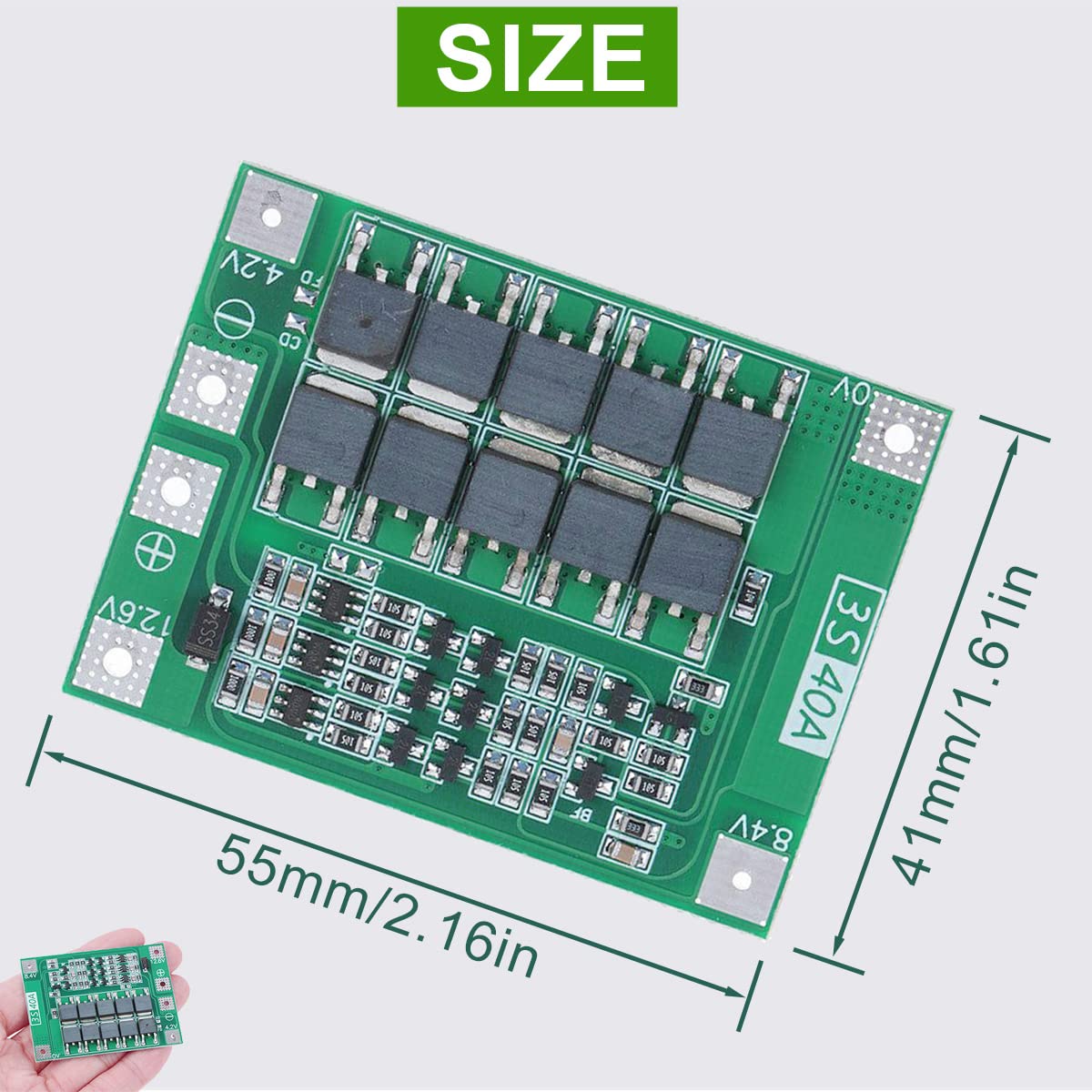 2 szt. 40A 3S karta ochronna PCB ładowarka do baterii litowo-jonowej Ulepszona edycja z paskiem niklowym 40A 11,1V 12V 12,6V Moduł Lipo