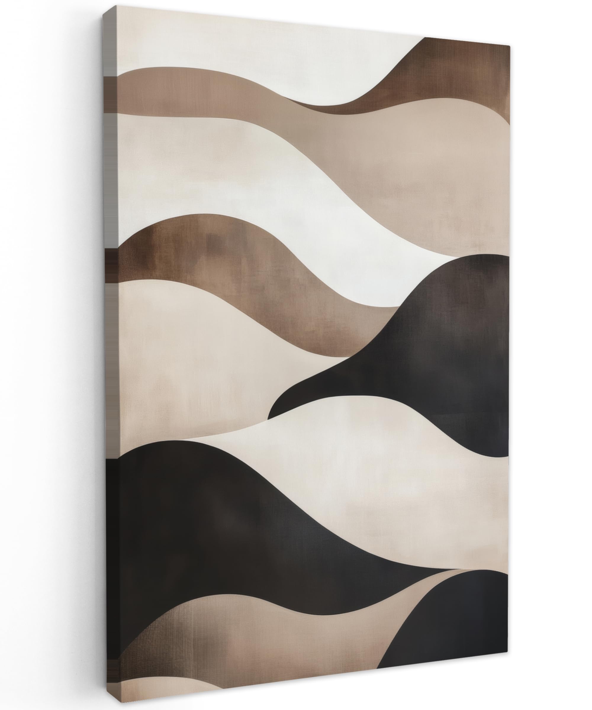 MuchoWow© Canvas Wall Art Work 31"x47" / 80x120 cm Room Decor Painting Wallfillers Picture Decoration Prints Waves - Abstract - Beige