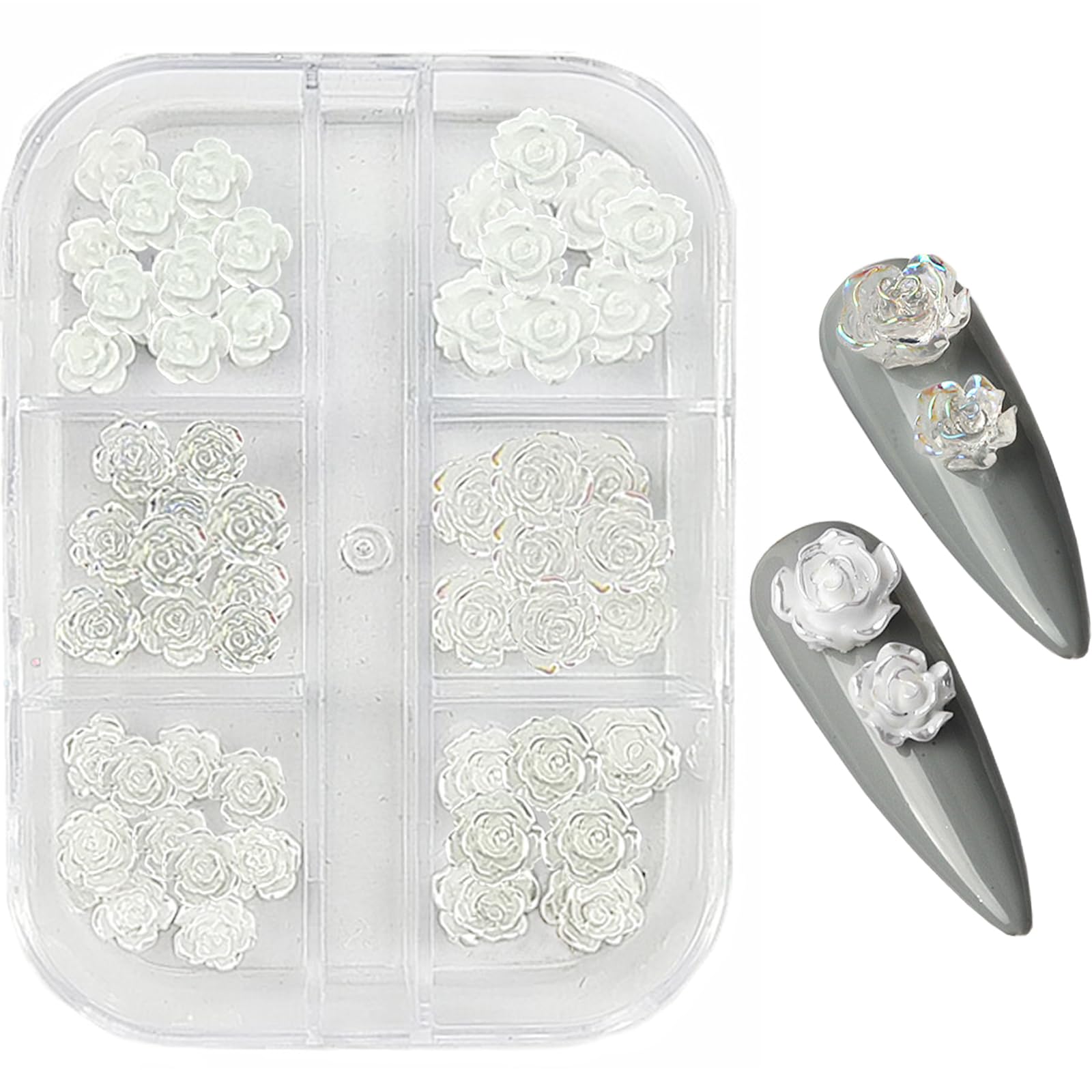 Amazon.co.jp: 花 ネイルパーツ 薔薇 約90個セット 6mm 8mm ローズ