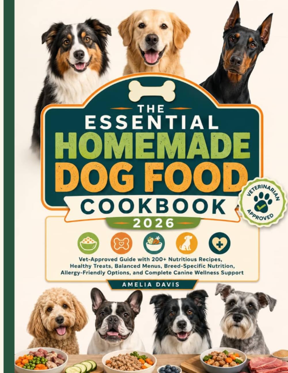 The Essential Homemade Dog Food Cookbook 2026: Vet-Approved Guide with 200+ Nutritious Recipes, Healthy Treats, Balanced Menus, Breed-Specific ... Davis's Wholesome Recipes for Dogs Series)