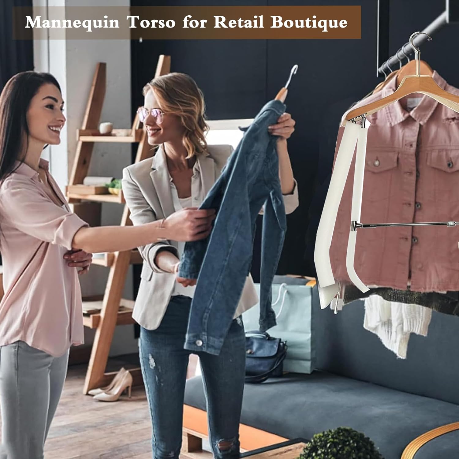 Clothing Display Hangers with Adjustable Waist and Arms, Dress Form Mannequin for Retail Boutique Photography Show