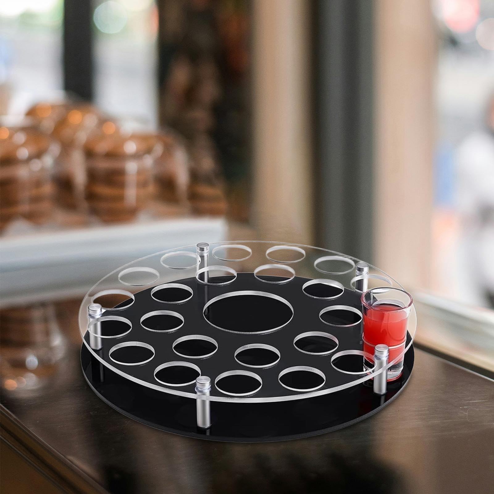 Soporte para Vasos, Expositor de Cerveza Y Tazas, Accesorios de Bar, Bandeja para Servir Vasos para Fiestas.