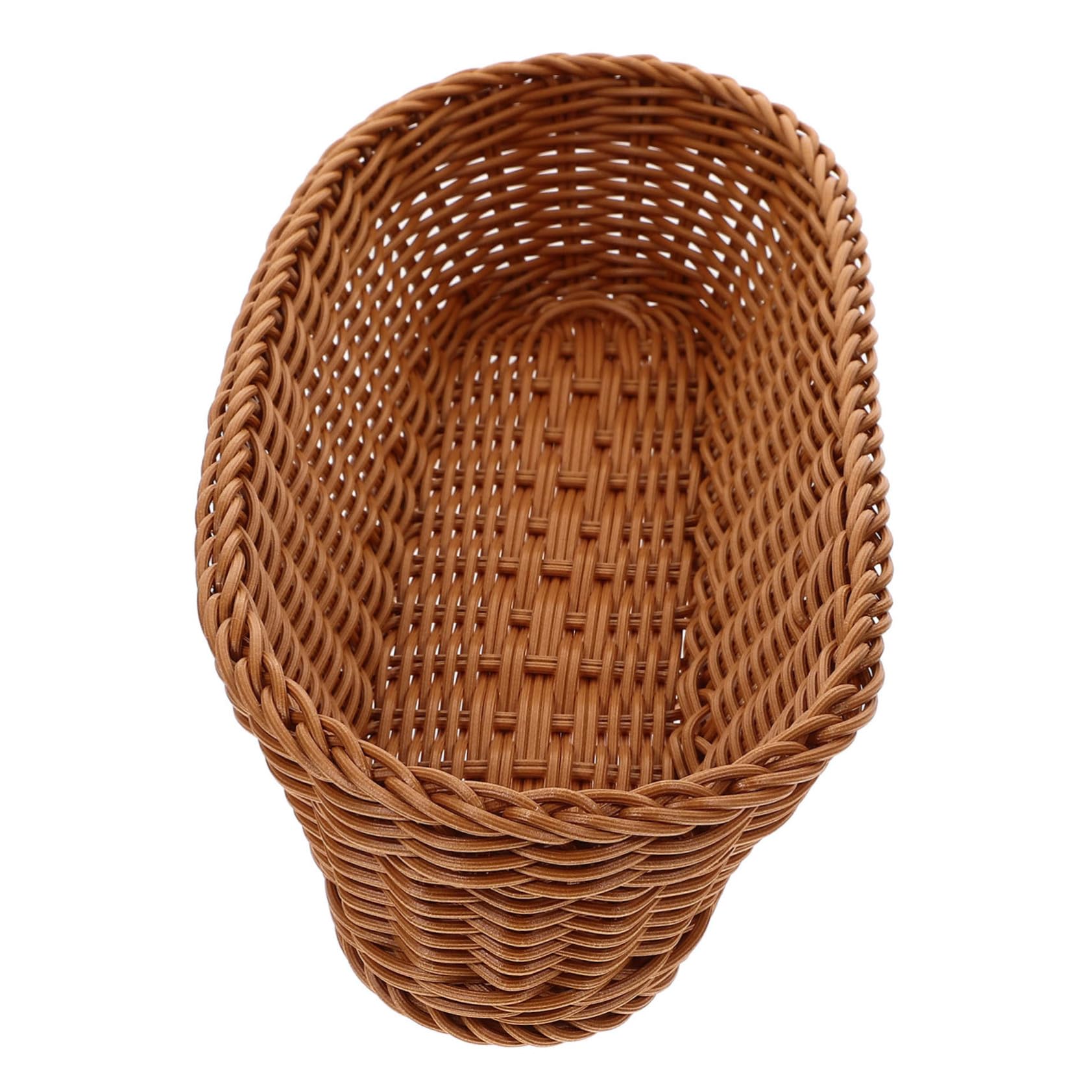 Cabilock Woven Fruit Basket Imitation Rattan Storage Basket for Kitchen Counter Snack Organizer and Decorative Storage Box Friends and Family for Fruits Breads and More
