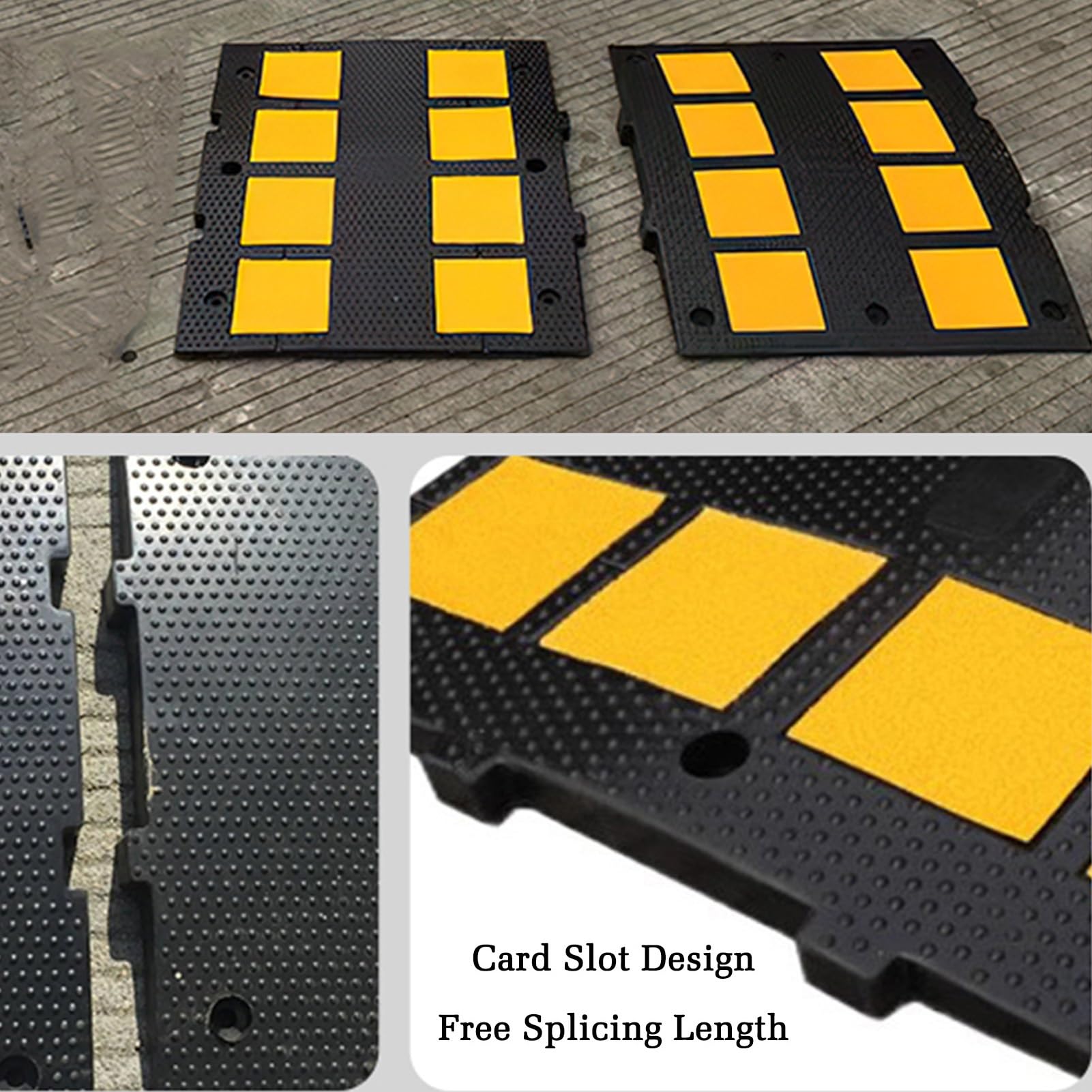Rampa Per Cavi E Dosso Rallentatore In Gomma – Modulare 100x35 Cm, Giallo/Nero, Per Aree Ad Alto Traffico
