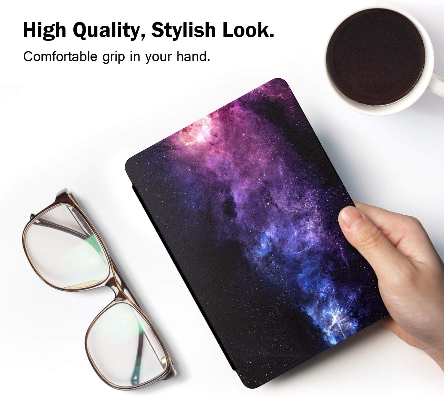 MoKo Case Fits All-New Kindle (10th Generation - 2019 Release Only), Thinnest Protective Shell Cover with Auto Wake/Sleep, Will Not Fit Kindle Paperwhite 10th Generation 2018 - Dreamy Nebula Purple