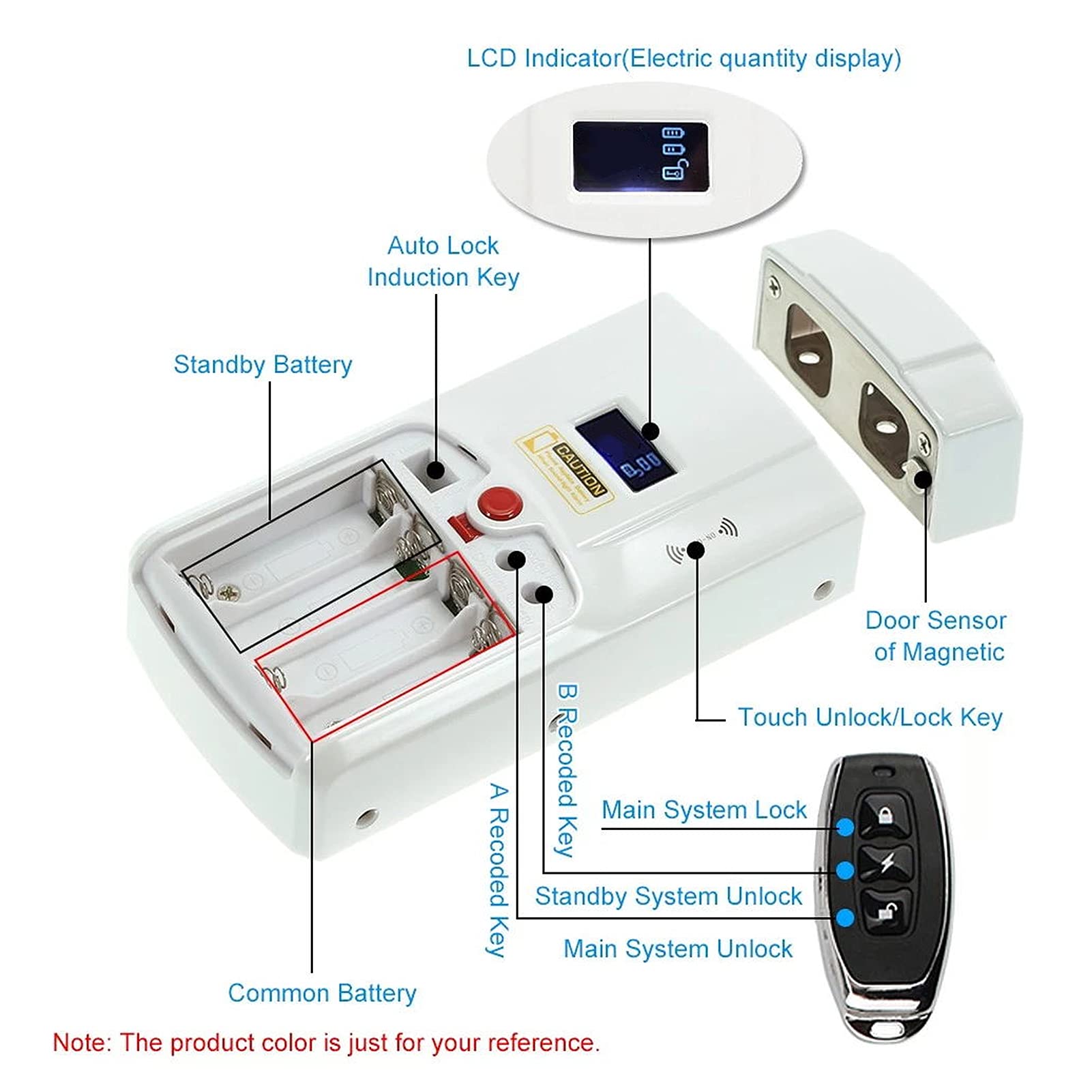 Cerradura invisible WAFU 011: de seguridad inteligente con desbloqueo táctil Bluetooth para hogar y oficina. Fácil instalación en interiores, acceso remoto y móvil. Cerradura de aleación de zinc